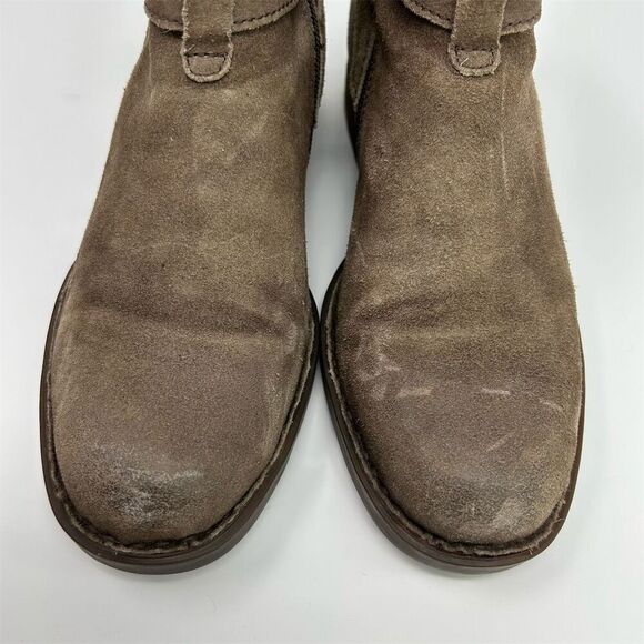 Born Jorgette Women's Heeled Ankle Booties Tan Taupe Brown Suede Size 8 Buckle - Picture 7 of 14